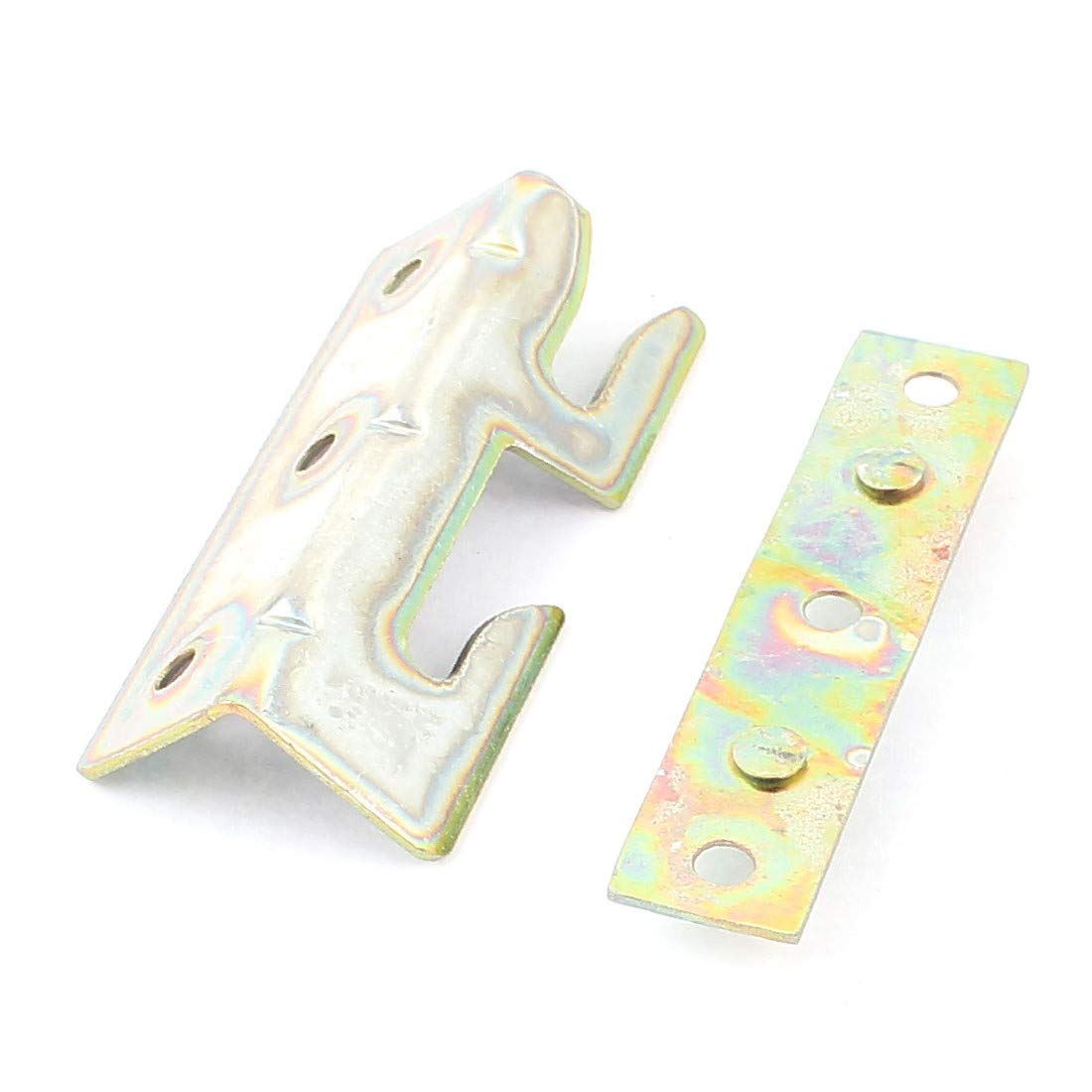 New Lon0167 Furniture Wood Featured Bed Rail Hook reliable efficacy Metal Fasteners 80x25x25mm Brass Tone(id:43c b6 8b a60)