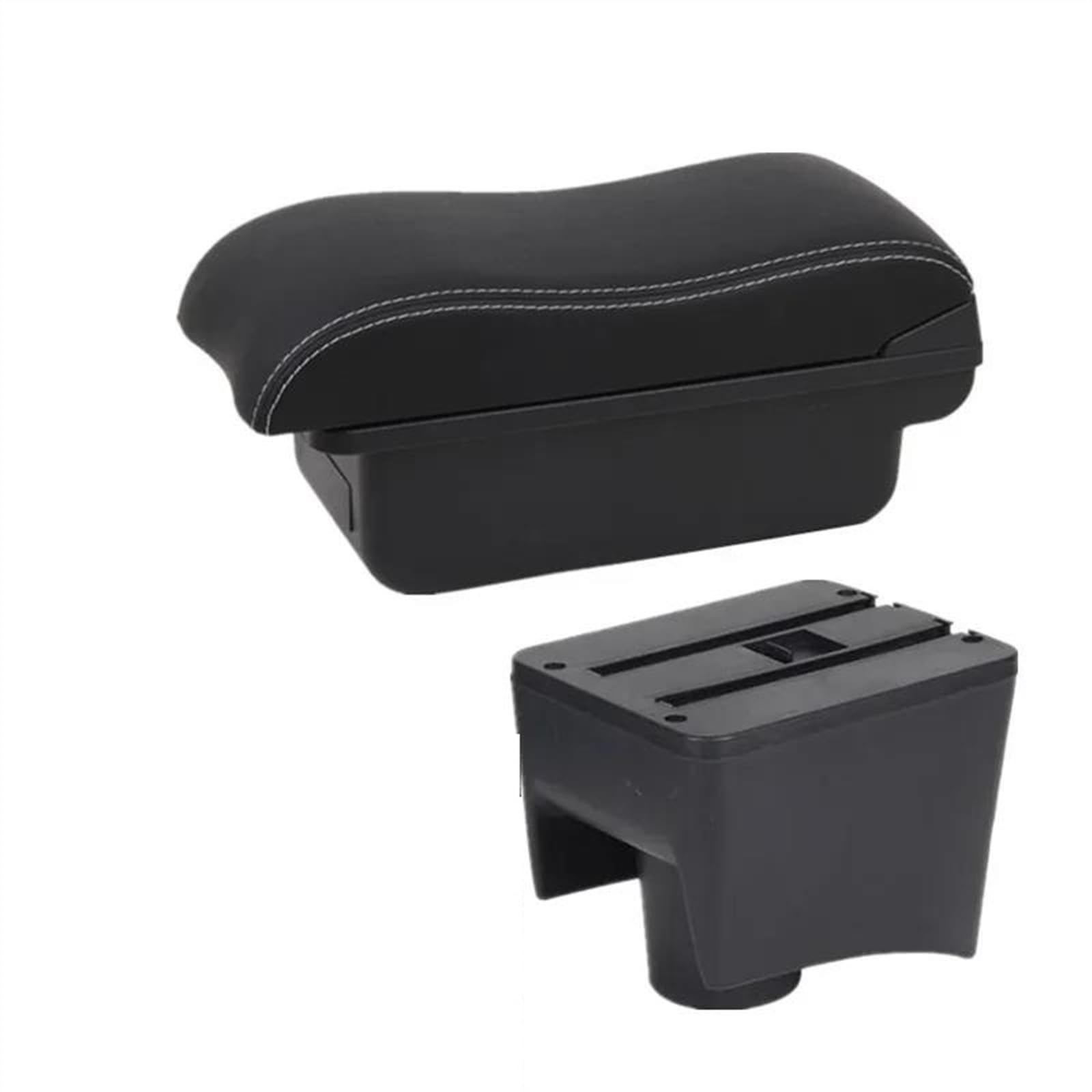 NOHEEU Car Armrest Special Storage Box Modification Parts For POLO Mk5 6R For Vento 2010-2018(A2 white line No USB)