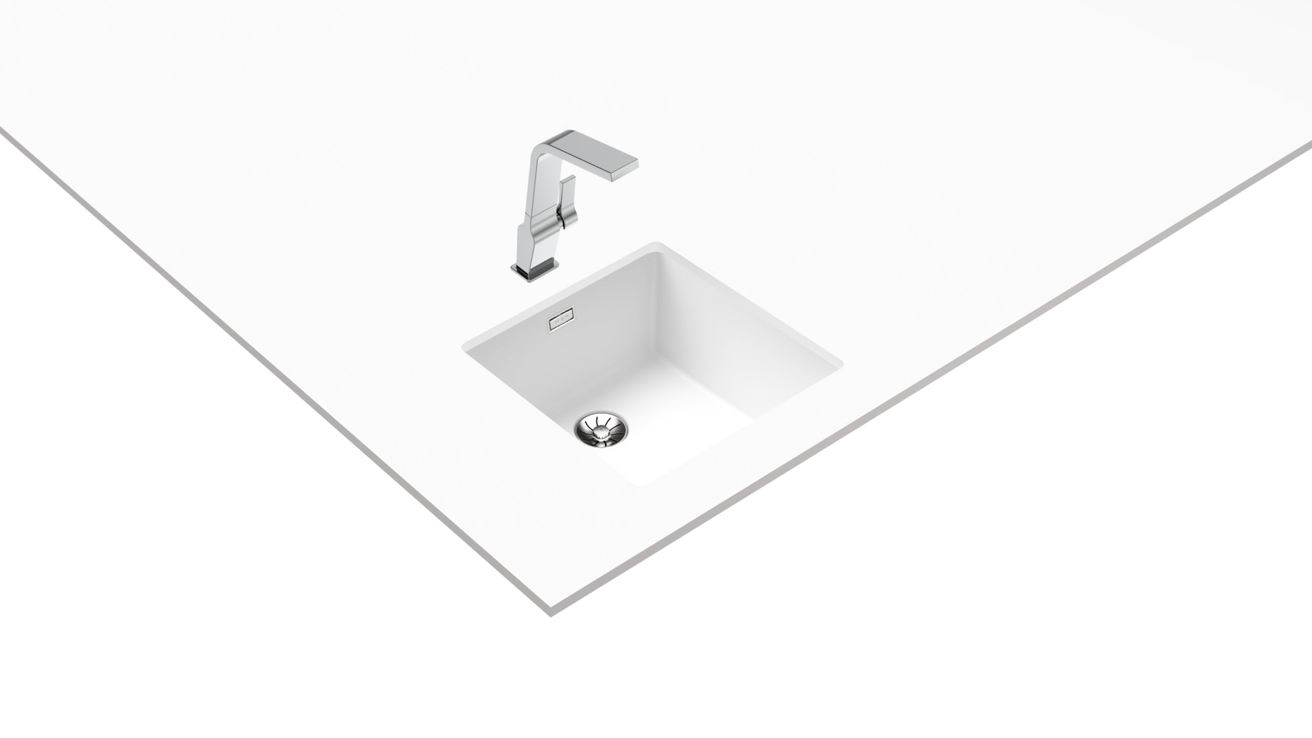 TEKA Fregadero Tegranite+ 1 Seno, Doble Instalación Encastre o Bajo Encimera, No Poroso, Profundidad 20cm, Desagüe PerfectFlow con Sifón, Modelo Radea R10 40.40 M-TG