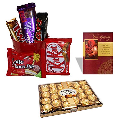 Chocolate Hamper with Anniversary Card 24 Pieces Ferrero Rocher