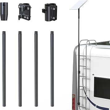 for Starlink Pole Mount Starlink GEN 2 Flagpole Mounting Kit with RV Ladder Mount, RV Flag Pole kit Adapter Mounting Kit for starlink mini and GEN 2 Version