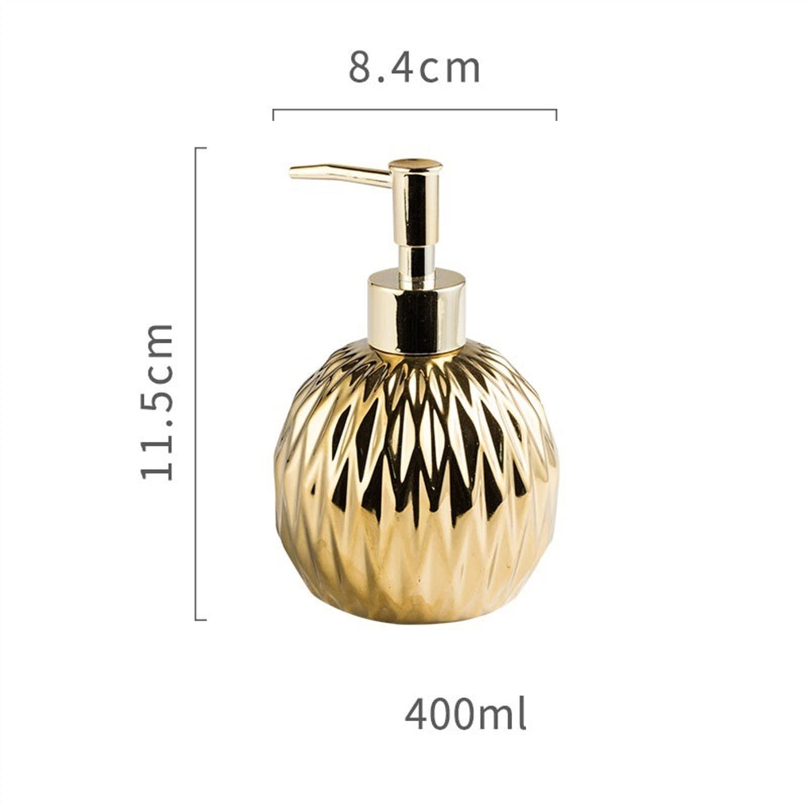 Dispenser per Doccia, Dispenser di Sapone di Alta qualità da 400 ml, flacone Multifunzionale in Ceramica con Due Scomparti, per Cucina e Bagno, Shampoo, Gel e lozione (Colore: Argento)