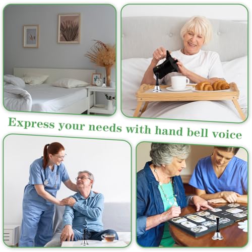 24 Pcs Loud Hand Bell Bulk Dinner Service Bell for Food Line Care for The Sick and Elderly Alarm Ringing Call for Pets Jingles Weddings Christmas Decoration(Silver) - Thumbnail 7