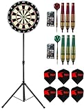Bully Darts Full Home Dart Kit - Stand - Portable Dartboard Stand - Professional Dartboard - 2 Sets Darts - Bully Dart Flights
