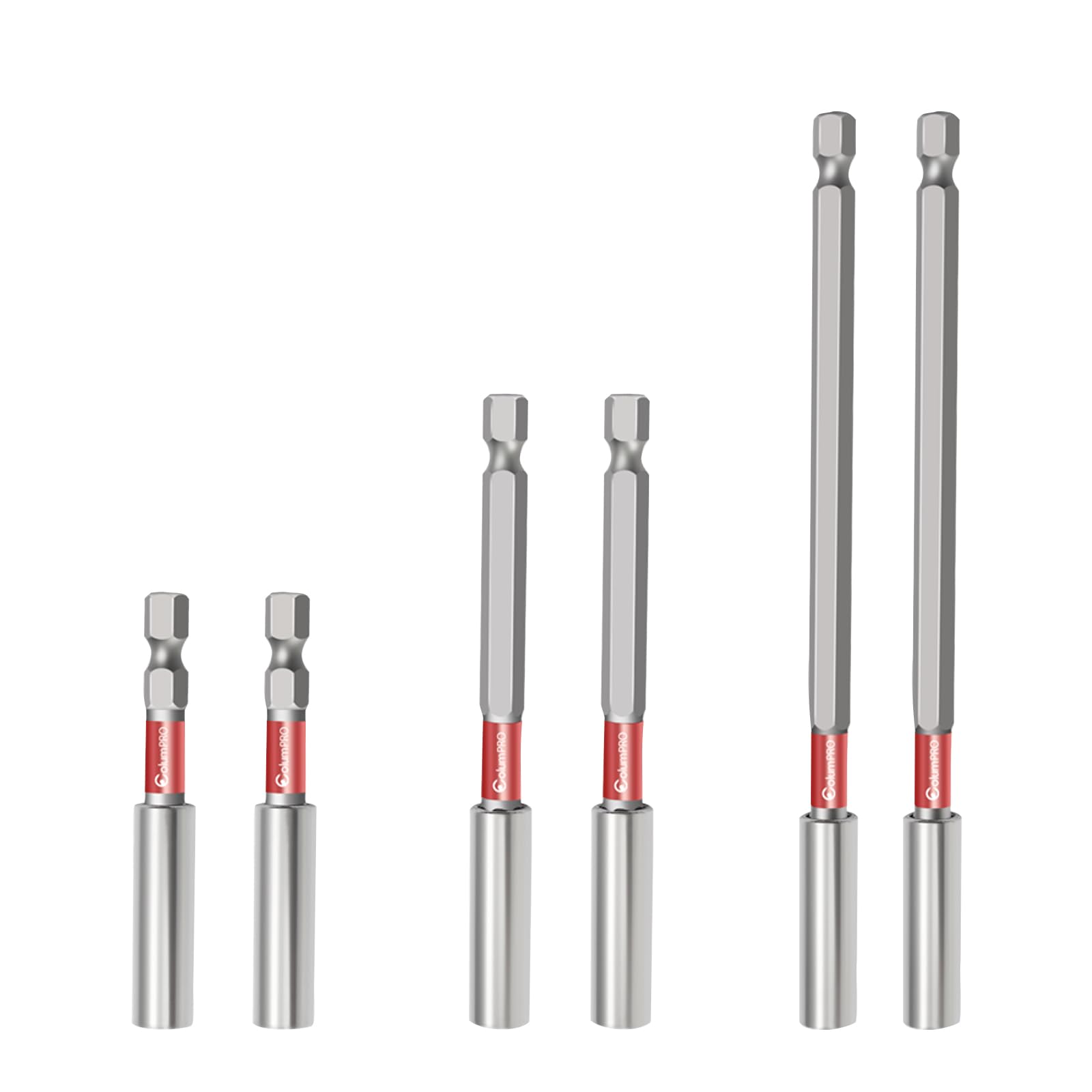 ColumPRO 6PCS Magnetic Impact Bit Holder,1/4" Hex Shank S2 Steel Magnetic Drill Bit Extension Holder,Straight Without Bending Screwdriver Bit Extender