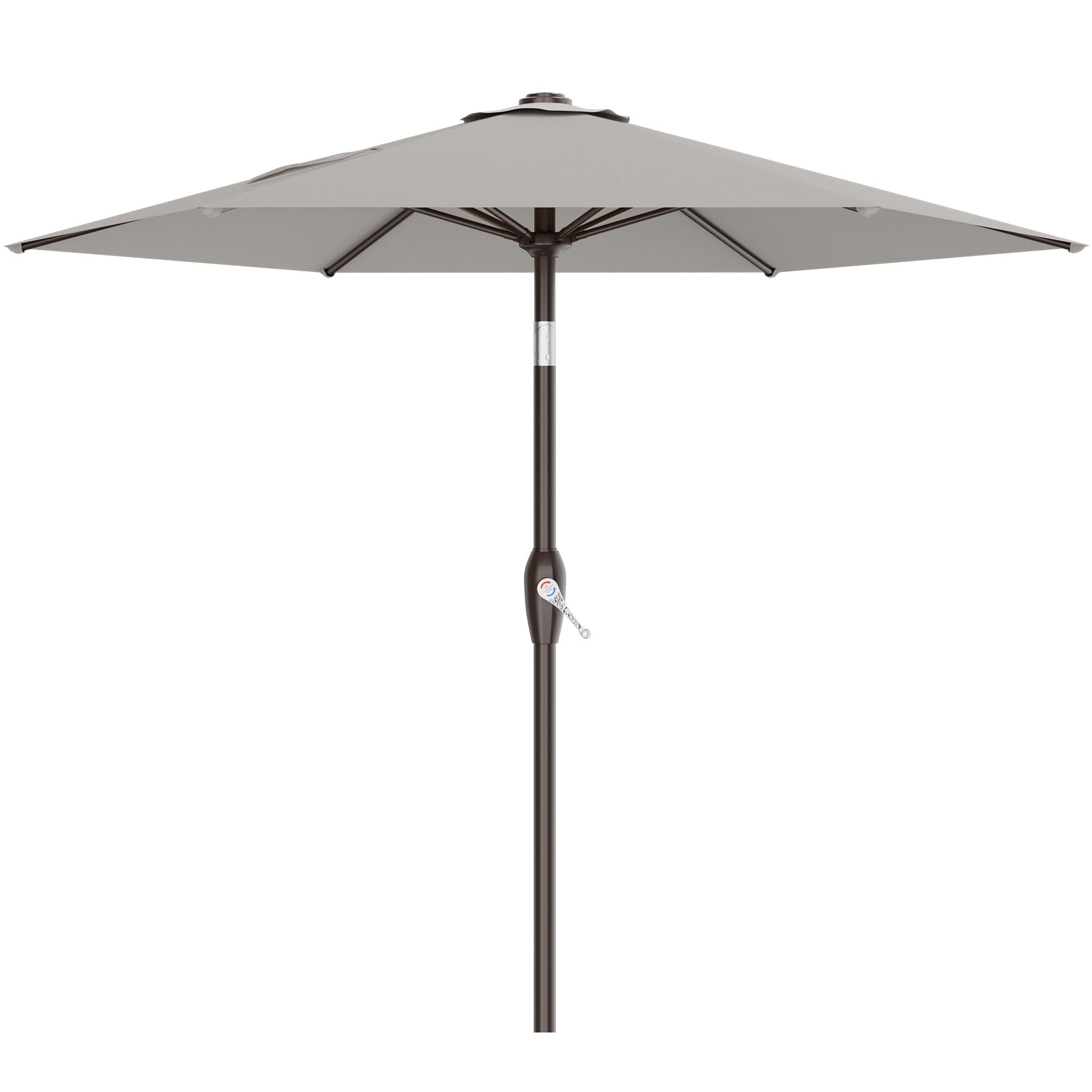 AreShark 7.5FT Patio Umbrella Table Market Umbrella w/Tilt and Crank Heavy-Duty Round Outdoor Umbrellas for Garden, Deck, Backyard, Pool and Beach, Light Gray