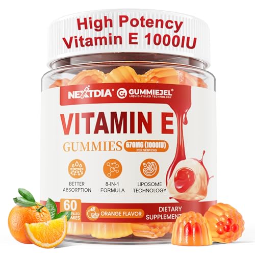 Liposomal Vitamin E Gummies 1000IU Natural Form of Vit E Mixed Tocopherol