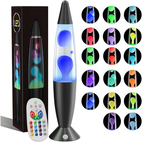 Soarling 17 Colors LED Liquid Motion Lamps 13.5 Inch Small Color Changing Lamp Red Relax Night Light for Adults Kids Teens Sensory Mood Nightlight Mini Aesthetic Table Lamp for Bedroom Home Decor