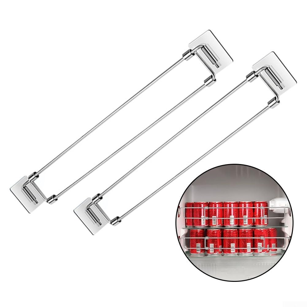 Lot de 2 barres réglables sécurisées en acier inoxydable pour camping-car, remorques, réfrigérateurs, placards, placards 31,8 à 56,6 cm