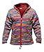 Produktbild SHOPOHOLIC FASHION Herren Batikfärbung Fleecegefüttert Hippie Kapuze Wolle Winterjacke - (Rote Mischung/M)