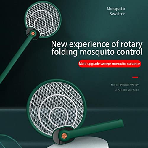 Draaien En Vouwen Elektrische Vliegenmepper, Oplaadbare Muggen Racket, Met Mosquito Control Lamp, 3-laags Touch Mesh… - Image 3