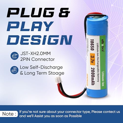 Image of 3.7 V 2000 mAh Rechargeable Batteries Lithium-Ion Battery with XH2.54 /2P Connector for DIY Electronic Products Toys Lighting Bluetooth Devices (2000mAh PH2.0)