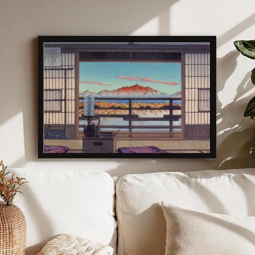 Cadre a suspendre Kawase Hasui deco murale salon pour mur vide