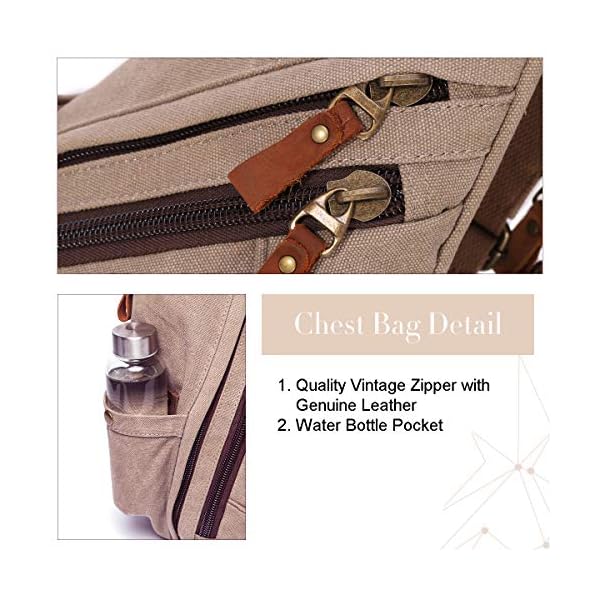 Canvas Sling Bag - Small Crossbody Backpack Shoulder Casual Daypack Rucksack for Men Women Outdoor Cycling Hiking Travel - Image 6