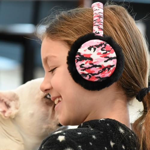 Popfizzy Pink Camo Girls Earmuffs, Kids Ear Muffs for Winter Girls, Cool Winter Ear Warmers for Kids, Adjustable Ear Muffs4