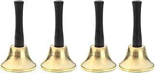 4 szt. metalowy dzwonek do rąk, przyjęcie dzwonków bożonarodzeniowych restauracja głośny wezwanie, kolacja przyjęcie szkoła ślub noworoczne dekoracje (4 szt. złoto)