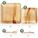 [150 Pack] Eco-Friendly Palm Leaf Plates - Like Bamboo Plates Disposable - Compostable and Biodegradable Square Plates and Cutlery Set - 25 x 10? Plates, 25 x 7? Plates, 50 Wood Forks, 50 Wood Knives