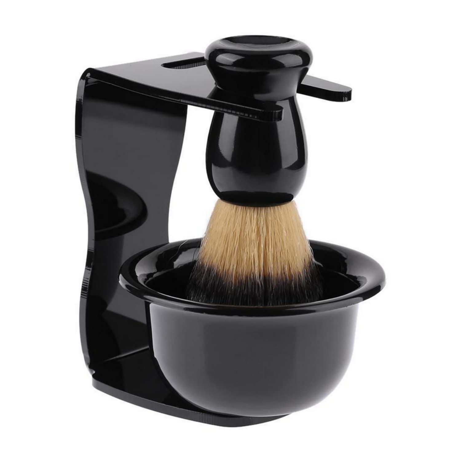 3 In 1 Shaving Soap Bowl +Shaving Brush+ Shaving Stand Bristle Hair Shaving Brush Men Beard Cleaning Tool