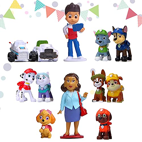 Paw Dog Patrol Cake Toppers â€“ A set of 12 Paw Dogs patrol dolls- Ideal for Birthday Cake Decoration, mini decorative dolls, children's mini toys â€“ Durable and Safe Materials