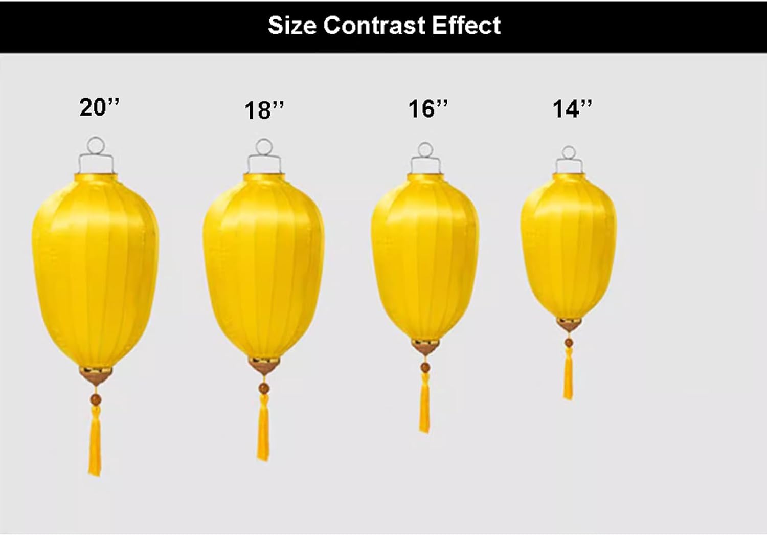 Linterna Oval Silk Lantern Solid Color Hanging Lantern Winter Melon-Shaped Satin Lantern Oriental Japanese/Vietnamese Cloth Lantern for Holiday Festival Decoration Farol