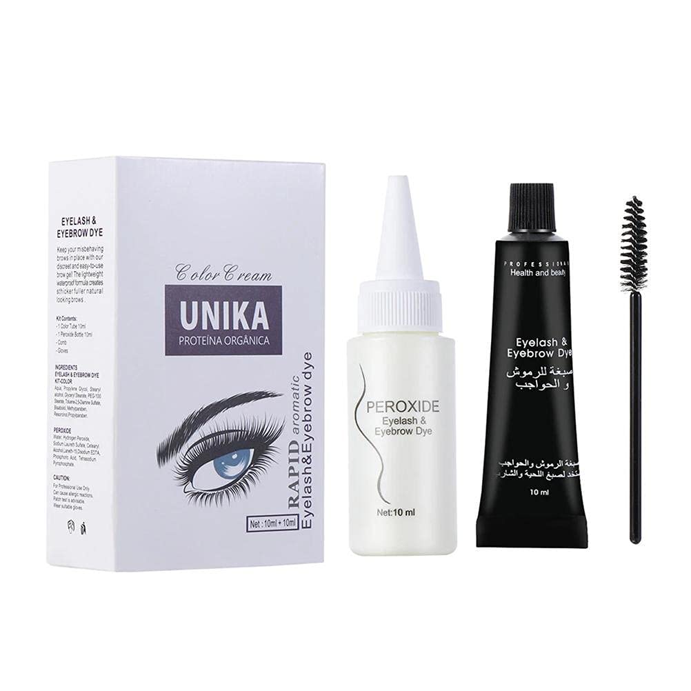 RUSTOO Tinte para Cejas, Kit Profesional para teñir, con Pincel Medio Tinte Permanente para teñir Las Cejas, pestañas y Tinte para teñir Las Cejas