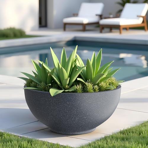 YUCCABE ITALIA FOXB KTR 24 INCH Pots for Plants Highly Durable Polymers Lightweight Indoor Outdoor Flower Pot Gamla Tree Planter Container Planters fo