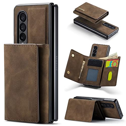 Coque Galaxy Z Fold 3 en cuir v&eacute;g&eacute;talien caf&eacute; pour vos d&eacute;placements urbains
