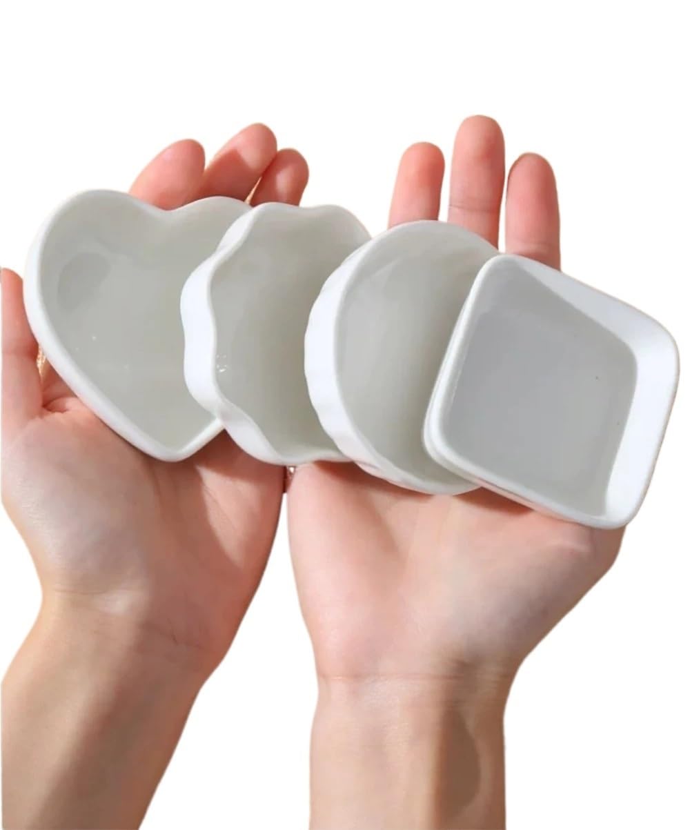 Bols à tremper en céramique blanche de formes multiples polygonales lot de 4