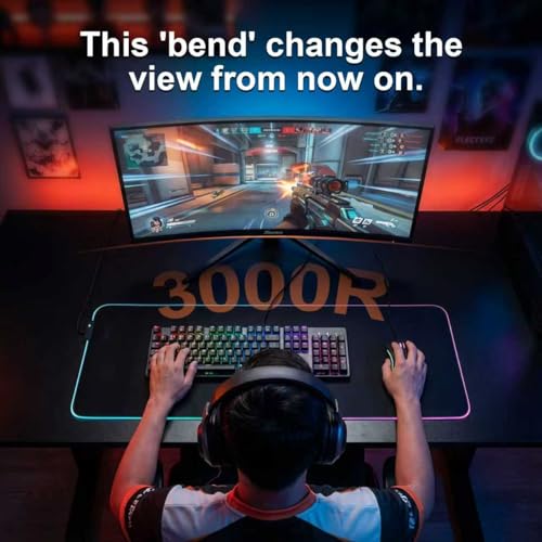 Image of 23.8 Inch Curved Gaming Monitor, 180Hz,1ms FHD1080P, 100% sRGB, Support Freesync, Frameless,4000:1 Contrast Eye Care, HDMI DP Ports, VESA Mountable, Ideal for Gaming, Work (G25F180)