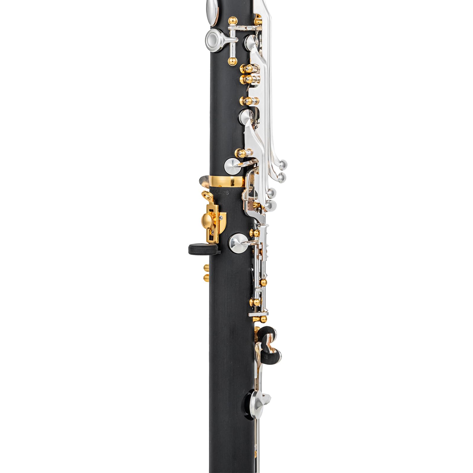 CG-S7 Clarinetto Sib Plateau a Fori Chiusi - Clarinetto Soprano a Fori Coperti in ABS, 17 Chiavi Nichel-Argento e Colonnine Dorate, per Mani Piccole, Sassofonisti e Disabili