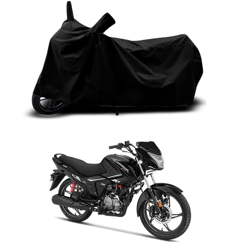 Image of 100% Scratchproof /UV-Rays /Heat Protection /Birds Dropping /Water Resistant /Dust Proof /Waterproof /Full Bike Scooty Two Wheeler Body Cover Compatible for Glamour Xtec-New All Varients[Black]