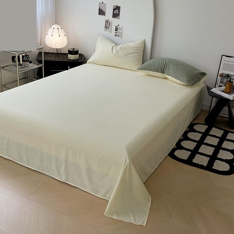 Sábanas de algodón lavado premium de 180x230cm con acabado artesanal blanco batido 4