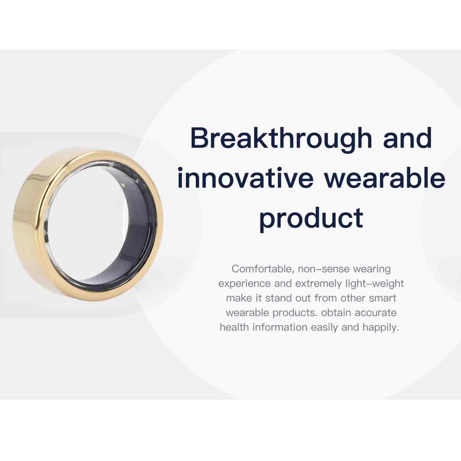 VELATEMOR Smart Ring Health Tracker, Sleep Monitoring, IP68 Waterproof, Sports Tracking with Charging Cable Base, for Android 5.0, for iOS 10.0 and Above (#6)