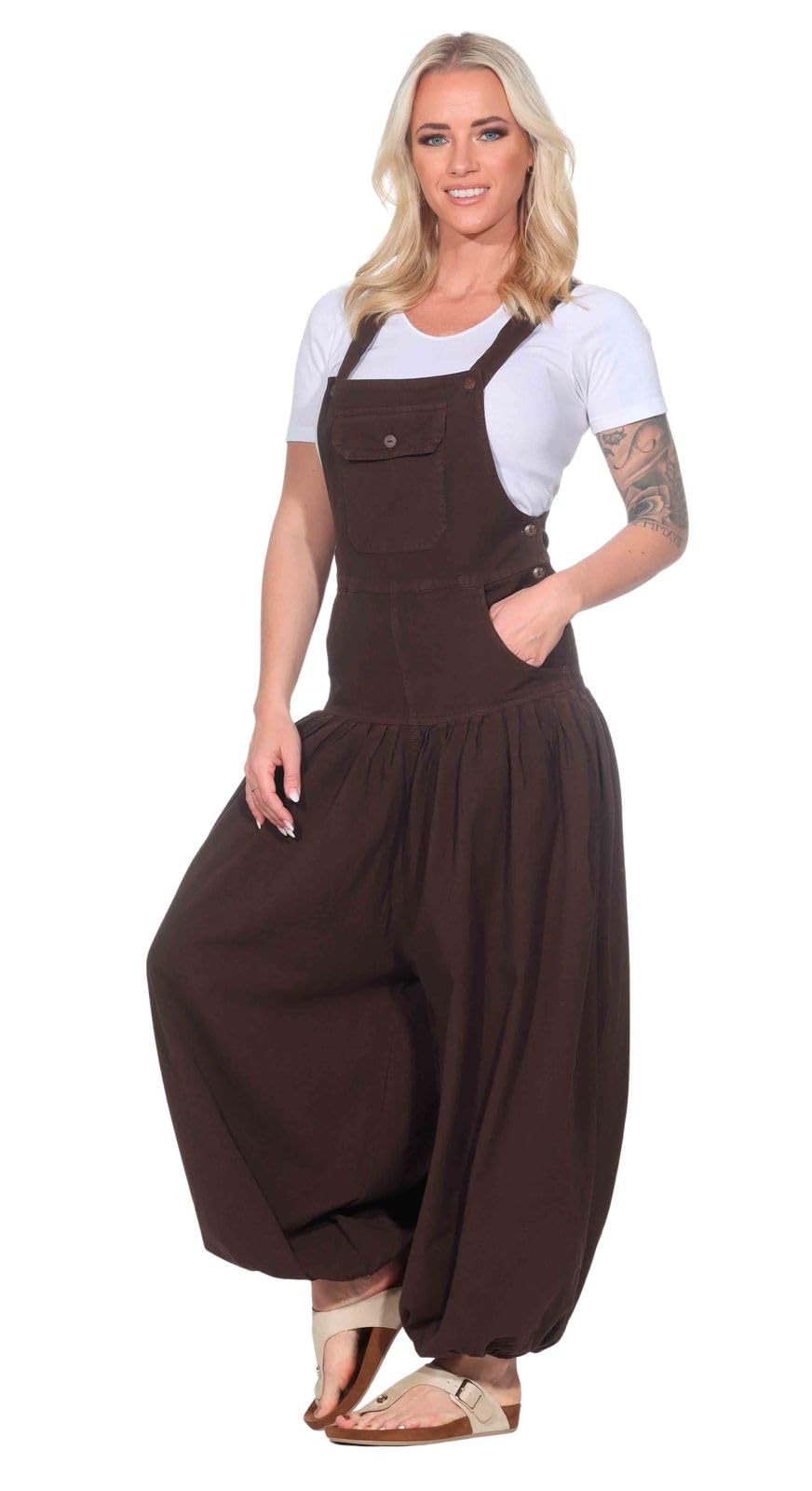 Hippie Latzhose Haremshose Hose Psy Goa 70er Overall Boho Jumpsuit Bip