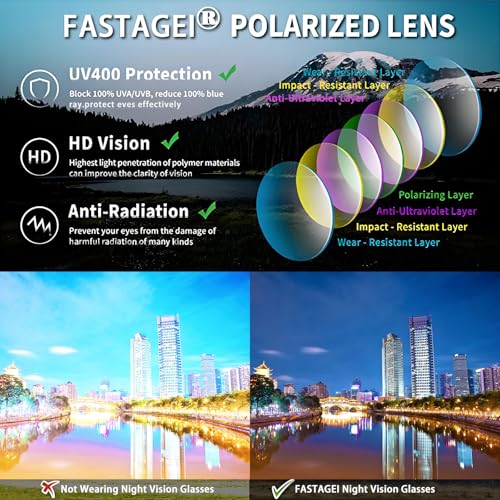 Upgraded Night Vision Driving Glasses Fit Over Eyeglasses for Men Women, Anti Glare Polarized Nighttime Glasses HD Yellow Lens3