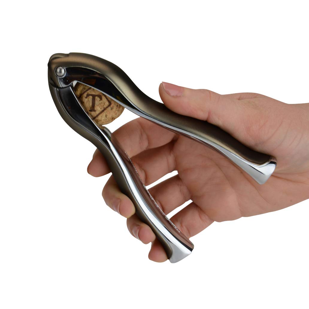 Rabbit Velvet - Kit d'Accessoires pour Champagne avec Tire-Bouchon et Bouchon, Coffret Cadeau, Métal