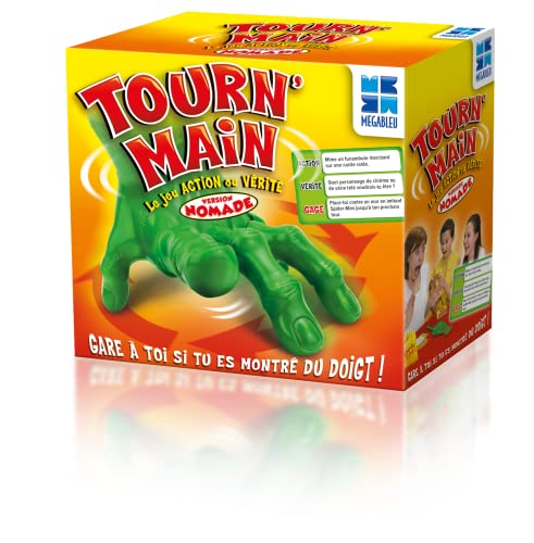 Megableu- Tourn'Main- Voyage Edition-Jeu Action ou Vérité-Grand Classique-A Jouer en Famille ou Entre Amis-A Partir de 7 Ans,