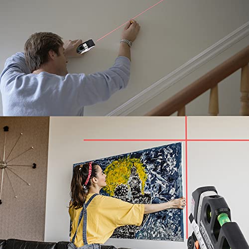 Multipurpose Laser Level Kit Standard Cross Line Laser 8 Feet Measure Tape Ruler Tool Adjusted Metric Rulers For Construction Picture Hanging Wall Floor Writing Painting #TOP5