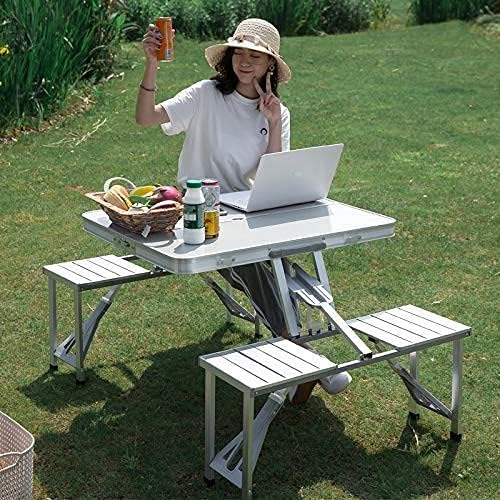 Image of Picnic-Table-Heavy-Duty-Aluminium-Portable-Folding-Camp-Suitcase-Picnic-Table-and-4-Chairs-Set-with-Umbrella (a6)