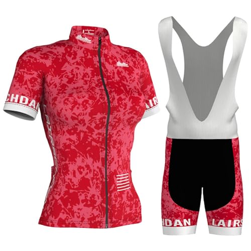 Ropa Ciclismo Mujer Verano Maillot Bici MTB Conjunto Ciclista Manga Corta,Traje Bicicleta Camiseta Ciclo y Culotte Tirantes con 9D Gel Acolchado,Completa Jerseys Transpirable Secado Rápido(9,S)