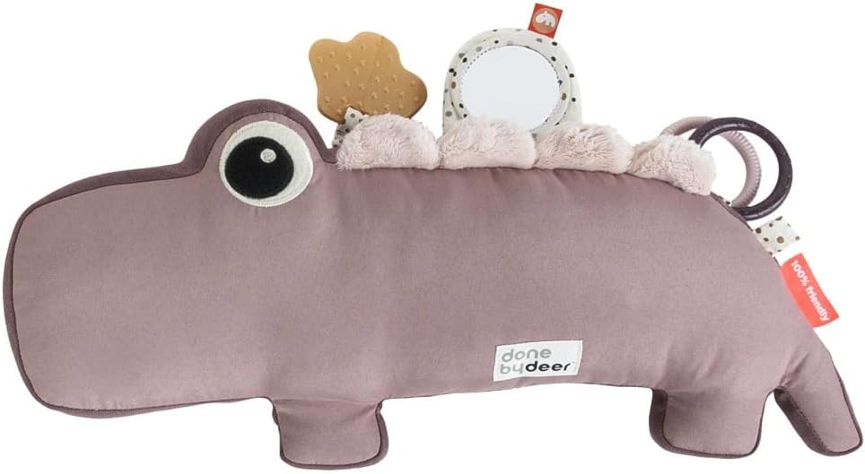 Done by DeerTummy Time Pillow 3-6 Months - Activity and Tummy Time Toy for Baby 3 Months+ - Soft Floor Pillow with Baby Teething Toys, Small Mirror, Tags, and Crinkle Sounds for Sensory Exploration