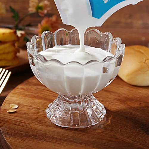 Image of MARTVIA 300ML Ice Cream Glasses Cups Dishes for Desserts, Milkshake,Fruit and Pudding Glass Serving Bowls, Perfect for Home, Restaurants and Parties Dishwasher Safe (American Cups, Set of 4)