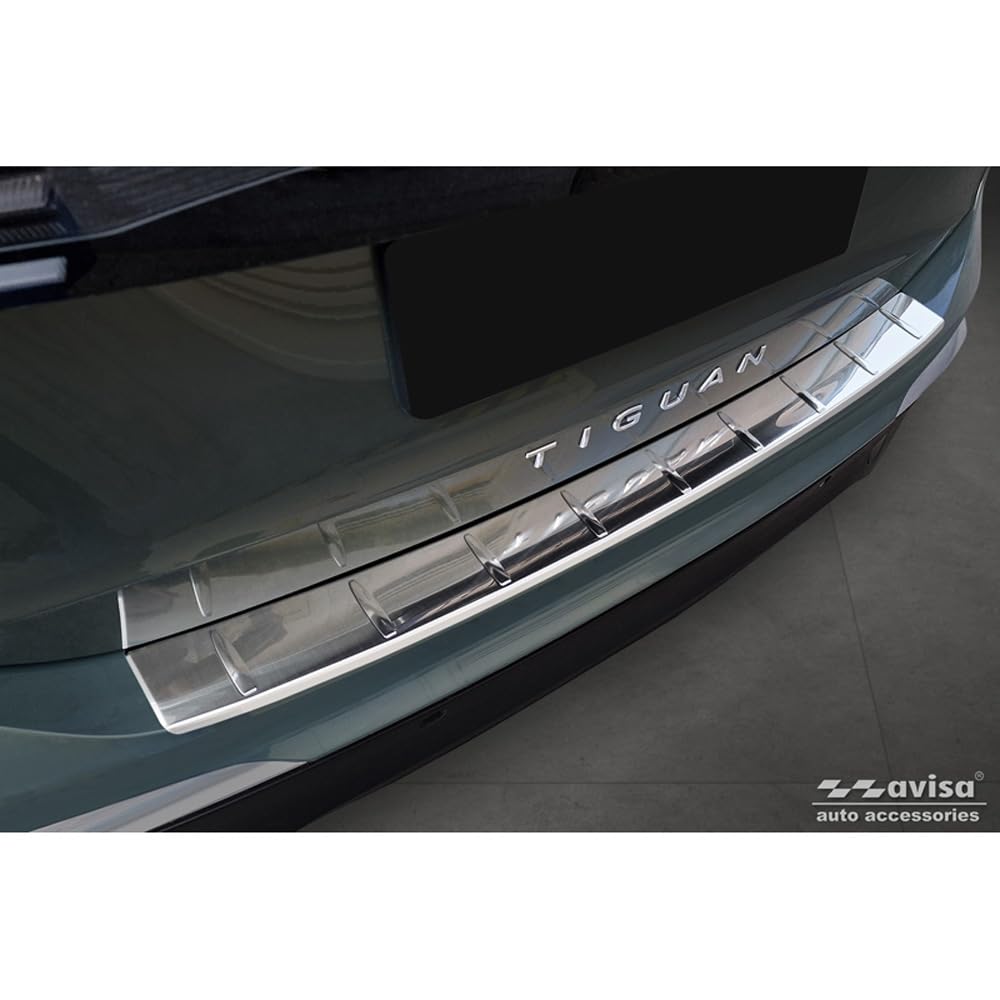 Avisa Protector del Parachoques Trasero Inoxidable Compatible con Volkswagen Tiguan (CT1) 2024- 'Ribs'