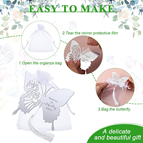 Imanes decorativos mariposa acrílicos con espejos 24 pcs miniatura 6