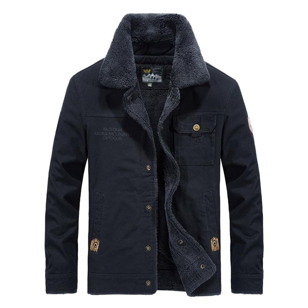 Veste homme grandes tailles 6XL coupe ajustée couleur unie bleu foncé
