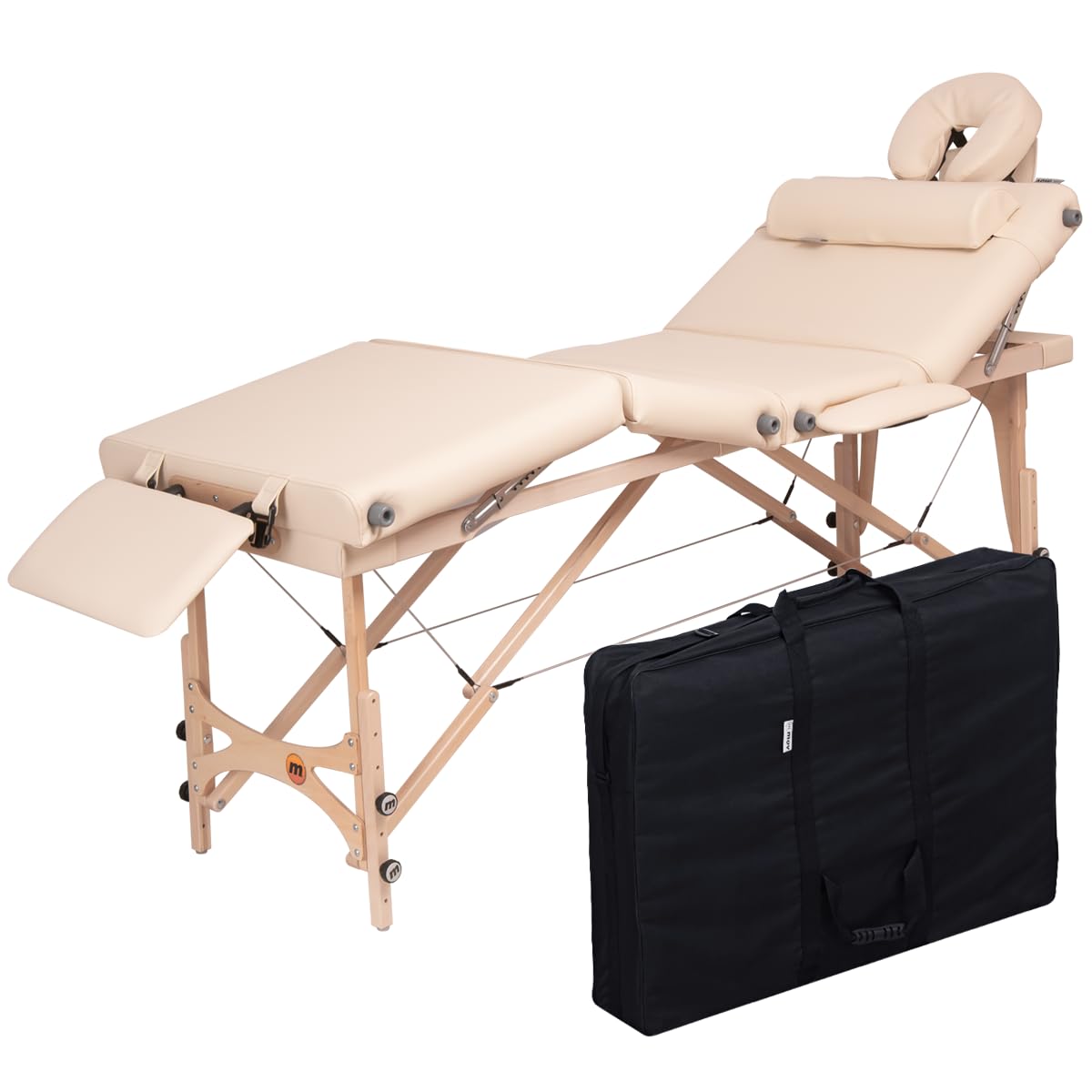 Kosmetikliege Cosmo - klappbar - stabil - mit Kosmetikablage - ergonomisches Kopfteil - vordere Armlehne - verstellbare Platten