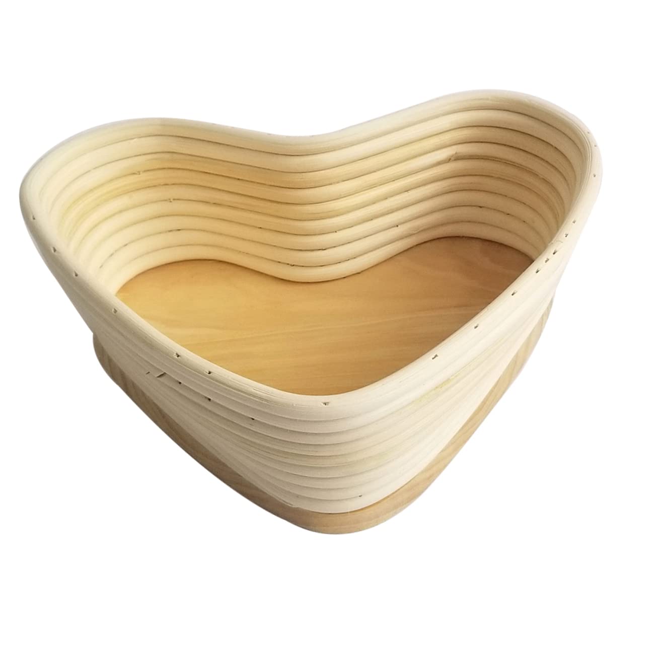 Cestino Per Lievitazione a Forma Di Cuore in Vimini Naturale 24,5x22x7,5 Cm Con Coperchio, Strumento Per La Dell’impasto e Cesto Da Forno Per Panificazione Artigianale Professionale e Casalinga
