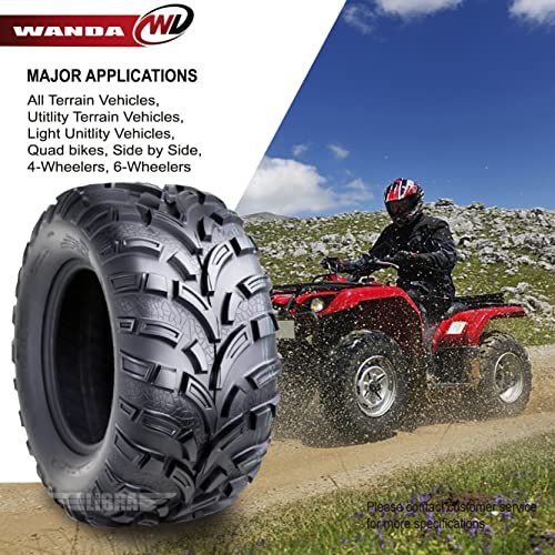 Image of WANDA Set 6 ATV UTV tires (2) 25x10-12 & (4) 25x11-12 High Load Cap Mud 6x6 | Lite-Mud Series All Terrain Hybrid Agil & Versatile