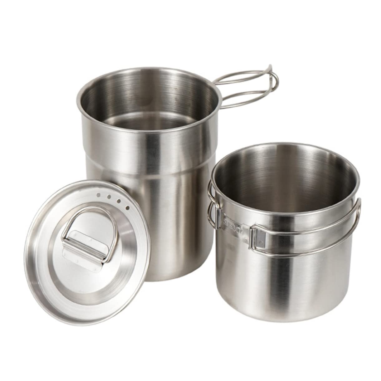 KICHOUSE 1set Camping Cup Folding Stainless Steel Outdoor Cups Lightweight and Portable for Hiking Picnics and Camping Activities