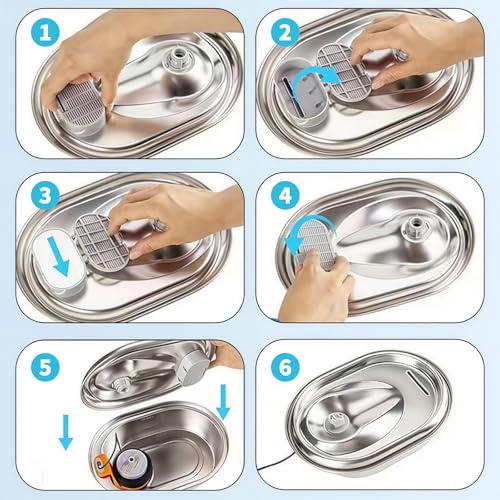 Katzenbrunnen Filter, 40 Stück Ersatzfilter Für Trinkbrunnen, 20 Stück Kohlefilter, 20 Stück Schaumfilter, Trinkbrunnen Filter für Katzen und Hunde, mit Kohlefilter und Schaumfilter (40)